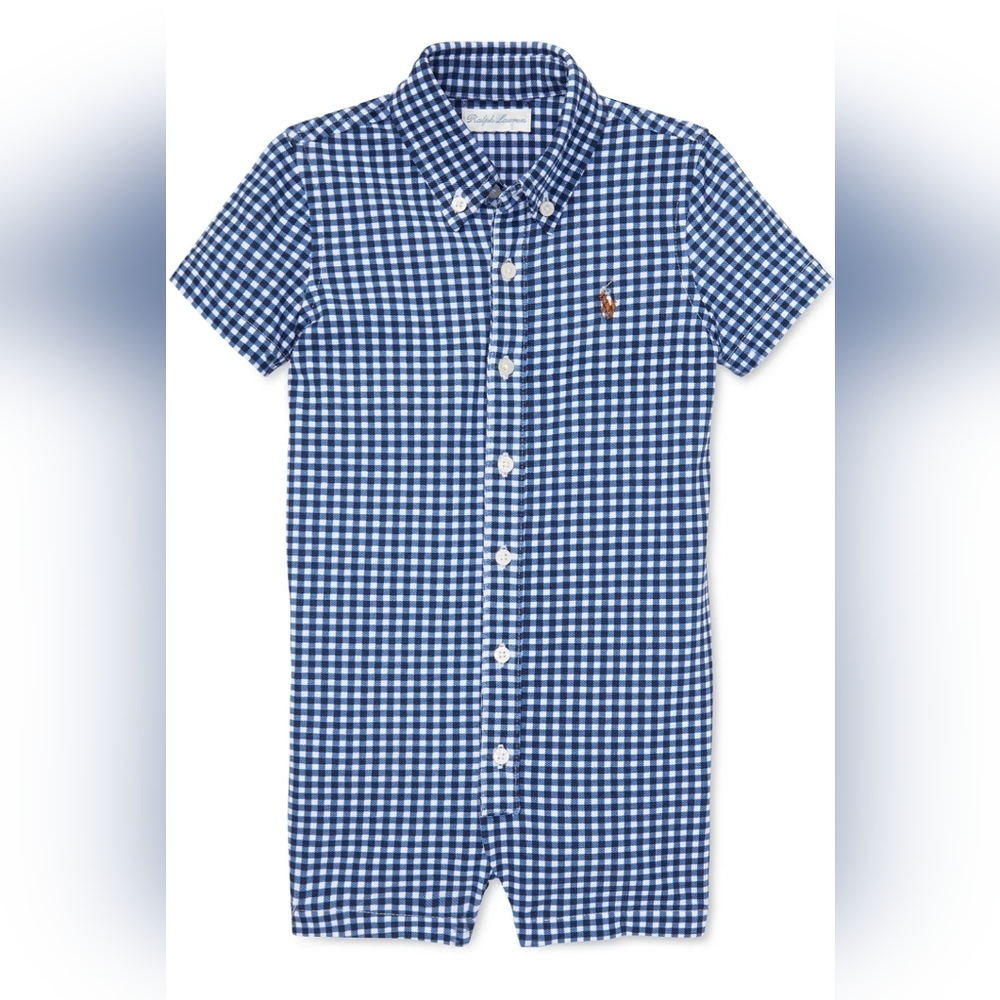 Polo Ralph Lauren Boys 6 Months Gingham Shortalls
